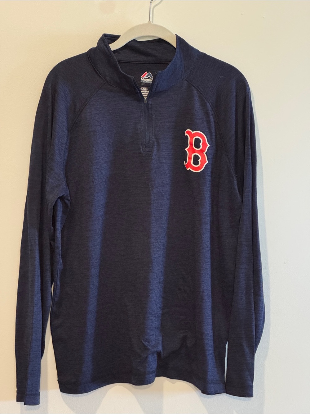 Majestic Boston Red Sox Quarter Zip Pullover Men’s L Navy MLB Logo